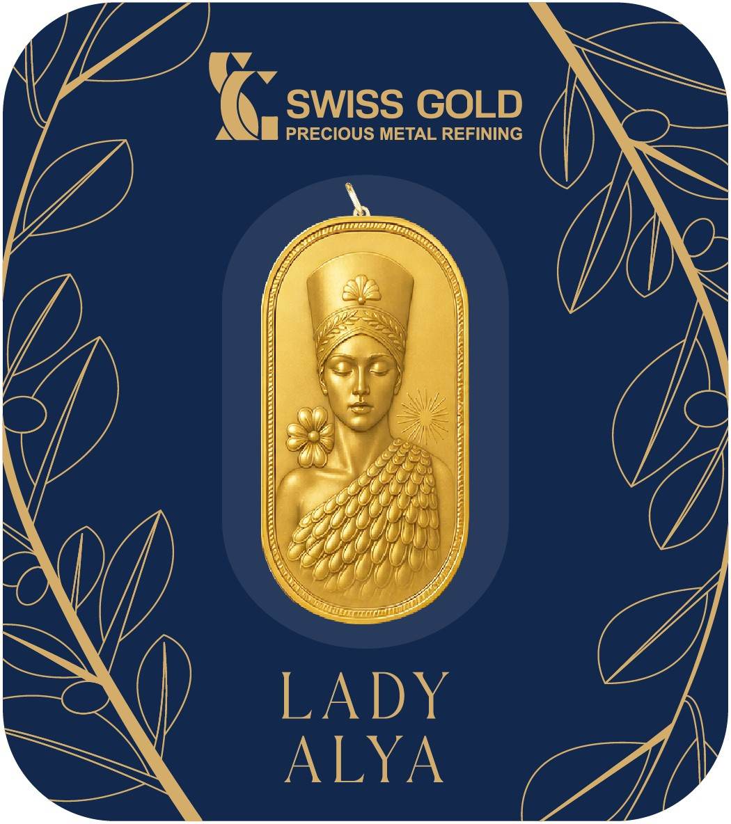 Lady Alya Oval 1/2 oz (15.552g) Gold Bar — 999.9 Fine