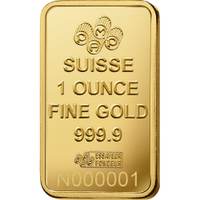 PAMP Suisse 1 oz (31.104g) Gold Bar — 999.9 Fine