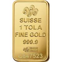 PAMP Suisse 1 tola (11.664g) Gold Bar — 999.9 Fine