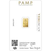 PAMP Suisse 1g Gold Bar — 999.9 Fine