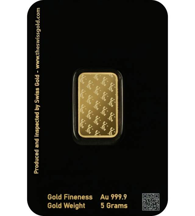 Swiss Gold 5g Gold Bar — 999.9 Fine