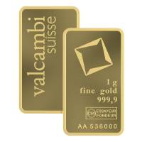 Valcambi 1g Gold Bar — 999.9 Fine