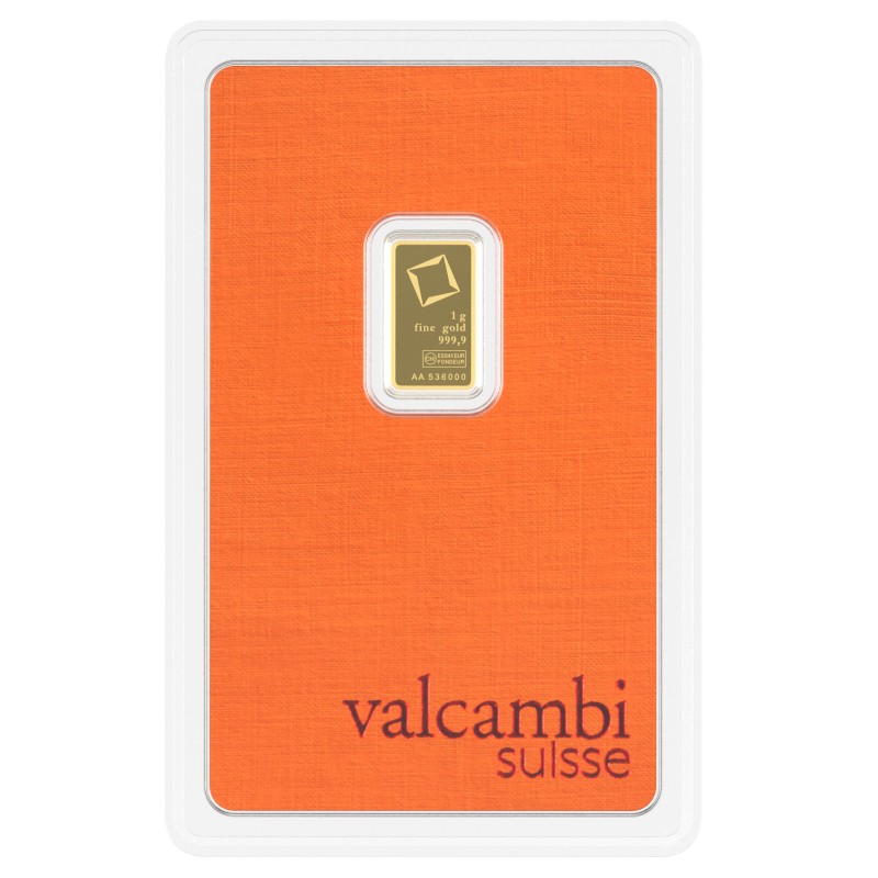 Valcambi 1g Gold Bar — 999.9 Fine