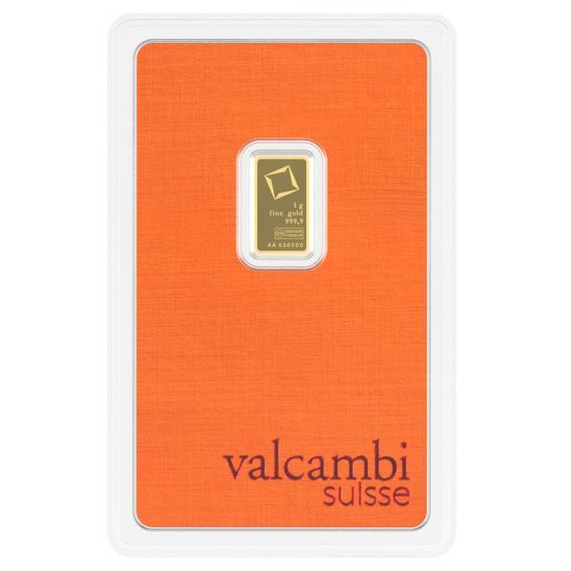 Valcambi 1g Gold Bar — 999.9 Fine
