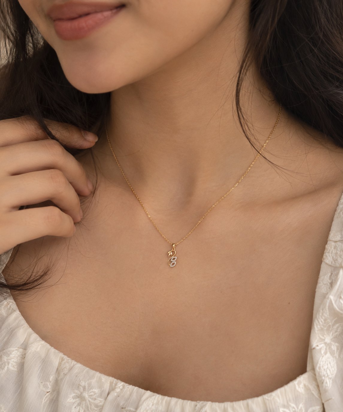 Reem Crescent Diamond Pendant