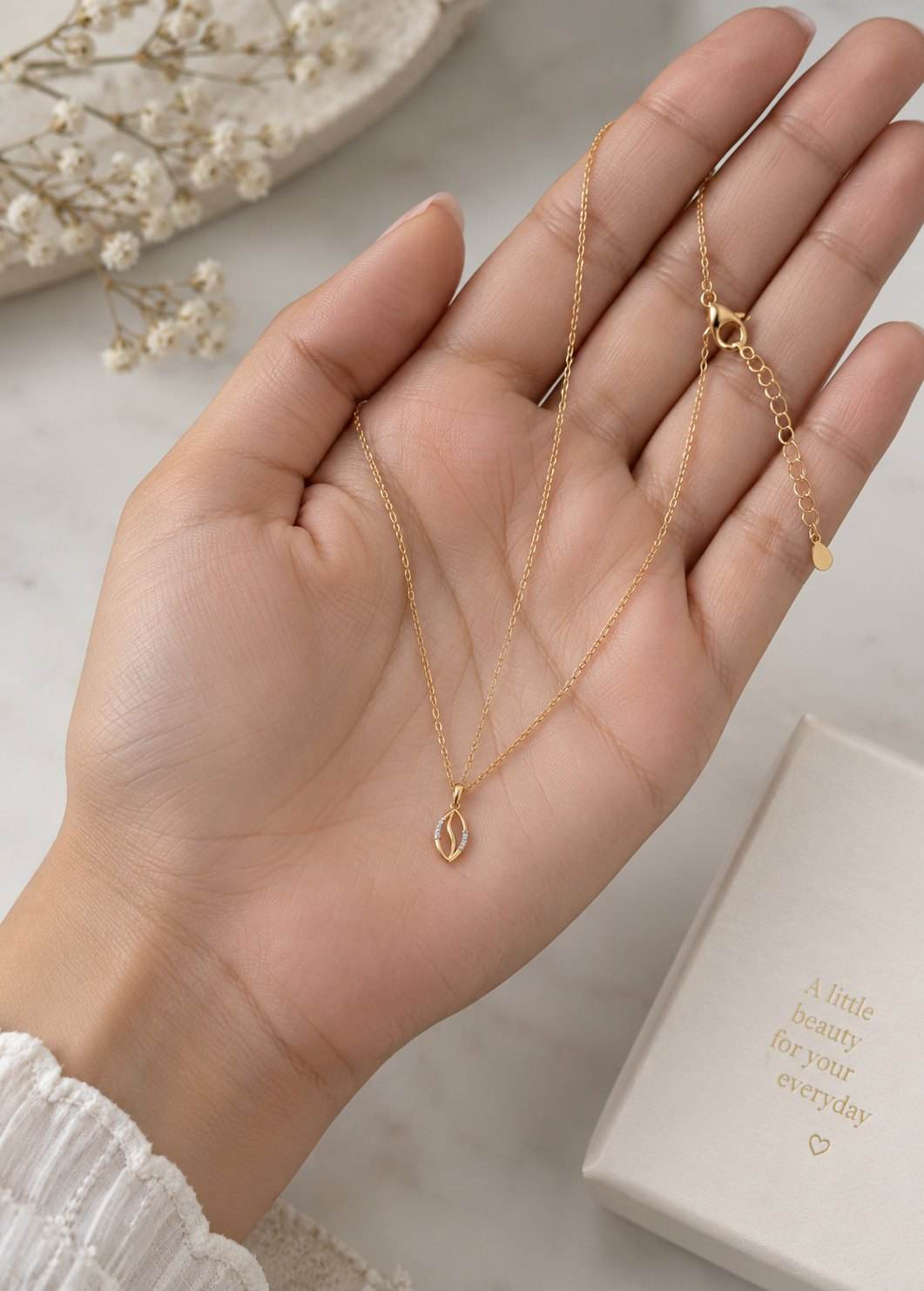 Salma Leaf Diamond Pendant