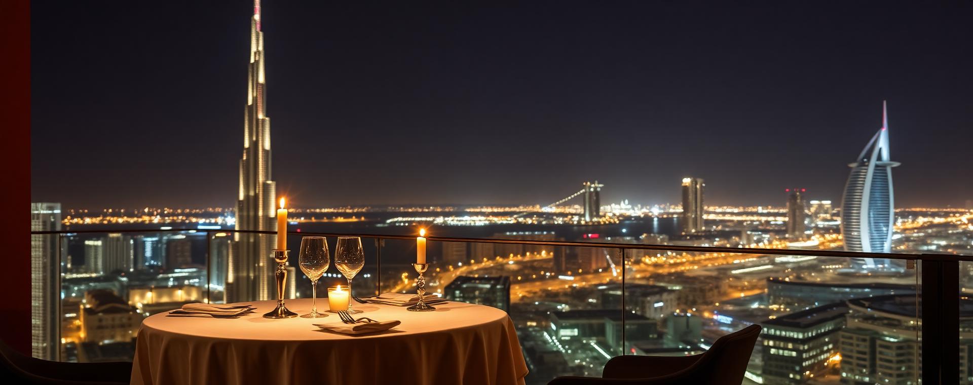 Complimentary skyline dinner for two on purchases of AED 5,000 or more